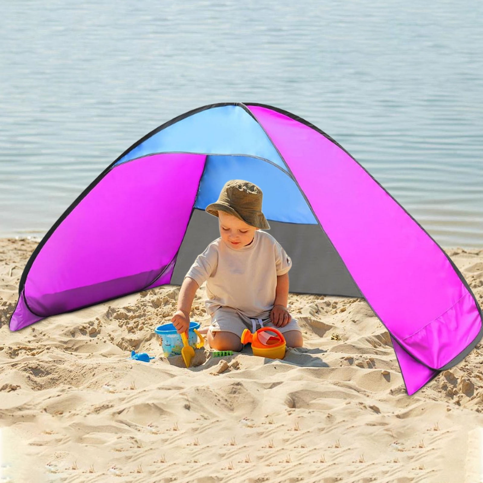 Mini Tente Ombrage Pop-Up - 80x65x55cm - Pour Animaux - UV Résistant - Poche Smartphone - Plage/Camping