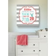 thumbnail image 4 of Personalized Canvas Birth Announcement Nursery Decor Gift, Safari Deer Design, Custom Name, Date, Weight & Length, Unique Boys & Girls Baby Shower Wall Art Presents, Color Gray # 9, Size - 16x16, 4 of 5