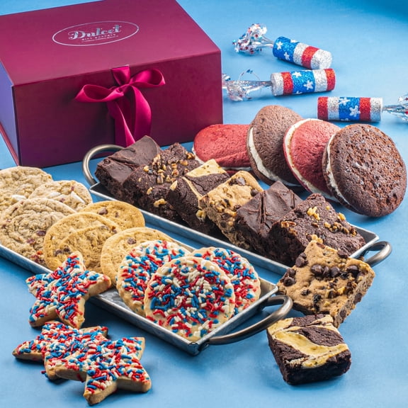 Dulcet Gift Baskets Classic Patriotic Gift Box - Gourmet Treats for Every Occasion