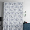 thumbnail image 5 of Blue Spring Floral Semi Sheer Curtains Drapes for Living Room, Bedroom, French Doors Window 84 Inches Long, Summer Botanical Elegant Flowers Rod Pocket Chiffon Curtain Drapery Voile Draperies Panel, 5 of 6