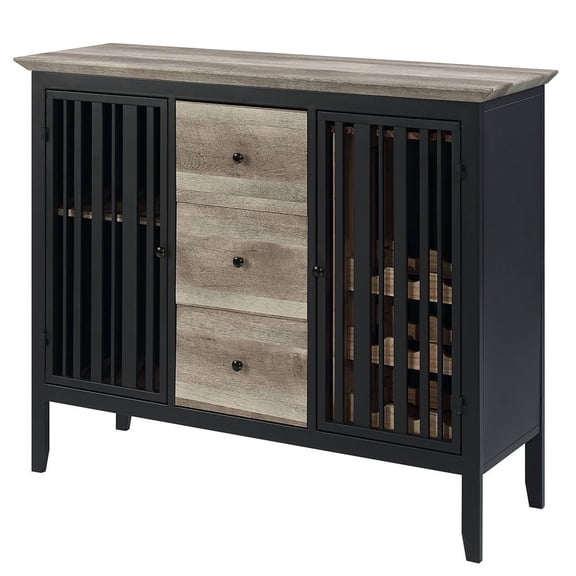 ACME Zudora Wooden Sever in Antique Oak and Black