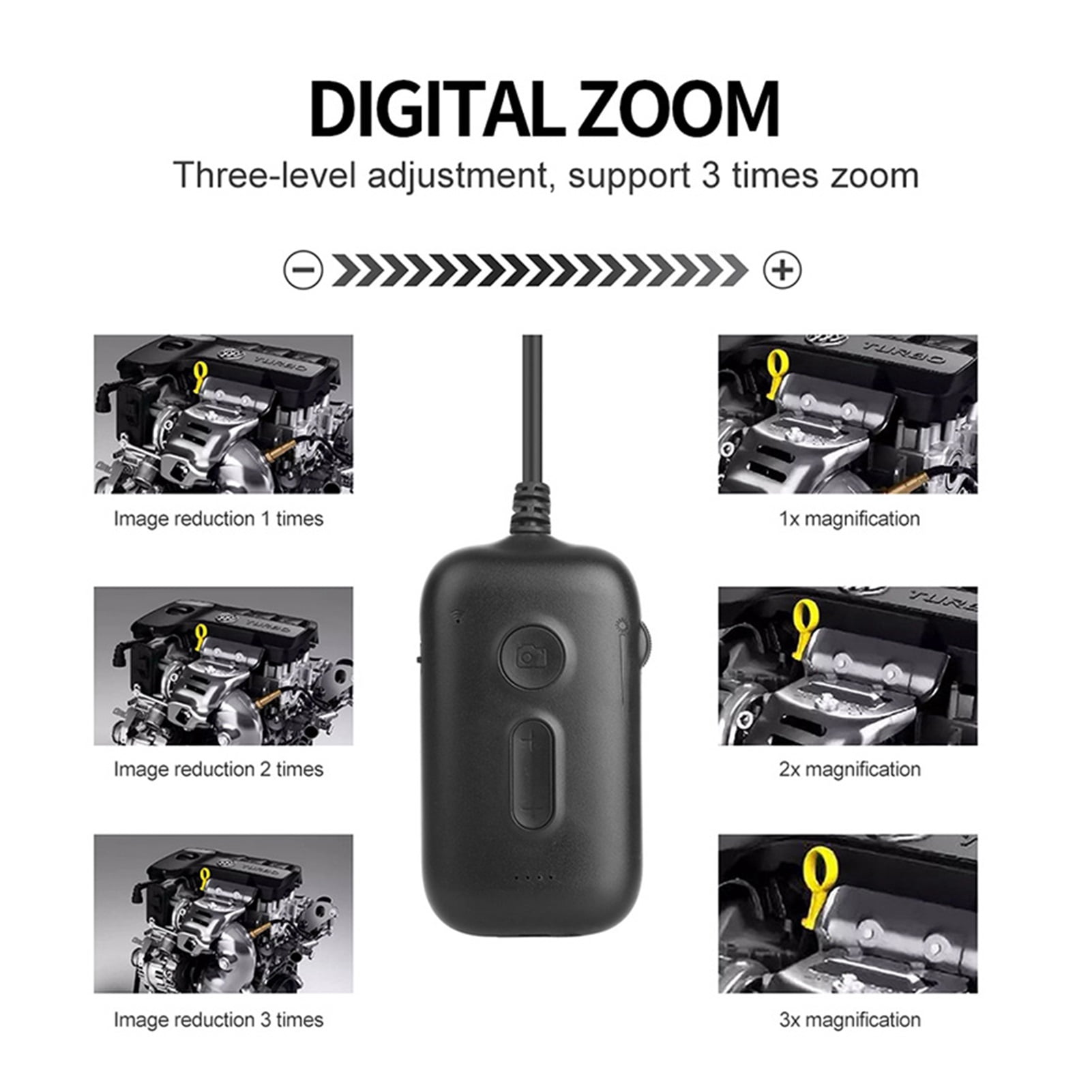 3X Zoom 1920*1080 HD Wireless Inspection Camera 2.0MP 5.5mm WiFi Borescope Semi-Rigid Snake Camera ,Various Applicable