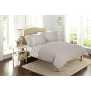 Better Homes & Gardens Solid Front Reverse Stripe Quilt, Taupe, Full/Queen