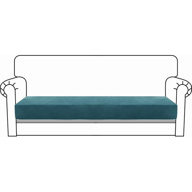 Housse de Méridienne en Velours Extensible, Housses de Canapé Sectionnel pour Sofa en L, Housse Ajustée Douce pour Coussin de Méridienne, Housse de Sofa avec Bas Élastique (Housse de Méridienne )