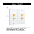 thumbnail image 4 of 8 Pack Single Gang 1.0 Speaker Wire Wall Plate (Banana Plug Wall Plate) for 1 Speaker, White, 4 of 7