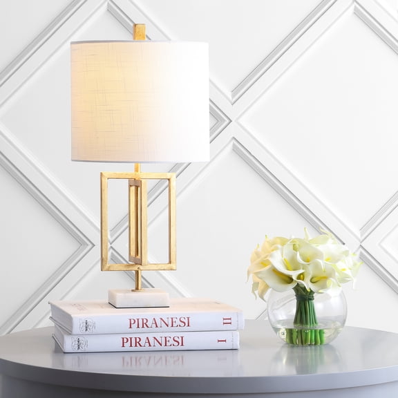 JONATHAN Y Anya 20.25" Contemporary Glam Metal/Marble LED Table Lamp, Gold Painting, JYL1039A