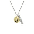 thumbnail image 2 of Delight Jewelry Goldtone Large Disc Letter - H - 3/4'' Silvertone Always My Mother Bar Charm Necklace, 23", 2 of 4