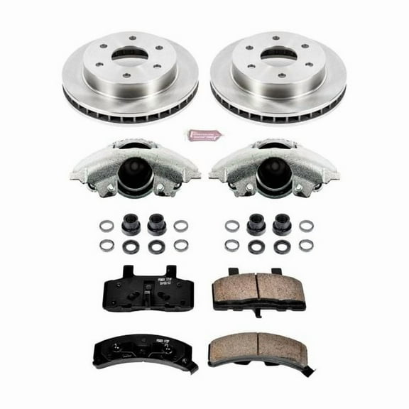 PowerStop Front Stock Replacement Brake Pad and Rotor Kit with Calipers Fits: CADILLAC CHEVROLET GMC Select Models KCOE1970