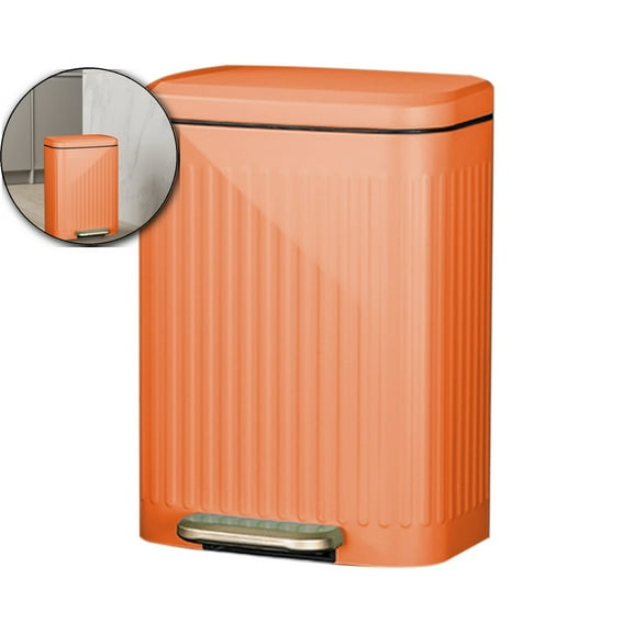 VQPeo Foot Pedal Trash Can, Odorless Bathroom Bin, Mute Plastic Waste Basket for Kitchen and Home
