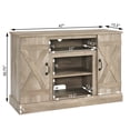 thumbnail image 3 of Farmhouse Classic Media TV Stand for TV up to 50",Antique Entertainment Center with 18" Electric Fireplace,Television Stands with Open and Closed Storage Space,Gray Wash, 3 of 7