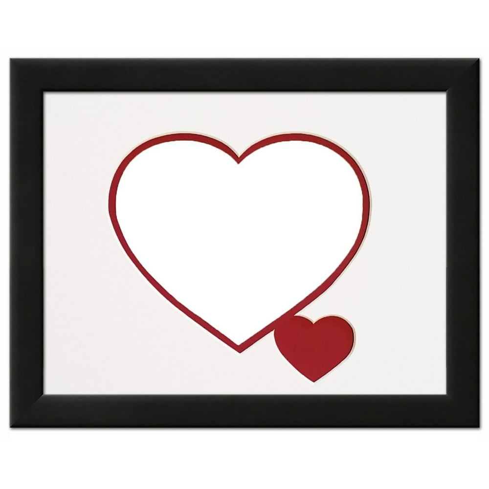 Heart & Love Picture Frame Black Wood Frame With Heart Shaped Double
