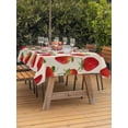 thumbnail image 3 of Outdoor Tablecloth with Umbrella Hole for Patio/Picnic/Party/Camping, Summer Red Strawberry Waterproof Table Cloth Rectangle Table Cover Washable, Garden Fruits Farmhouse Rustic (52"x 70"), 3 of 9