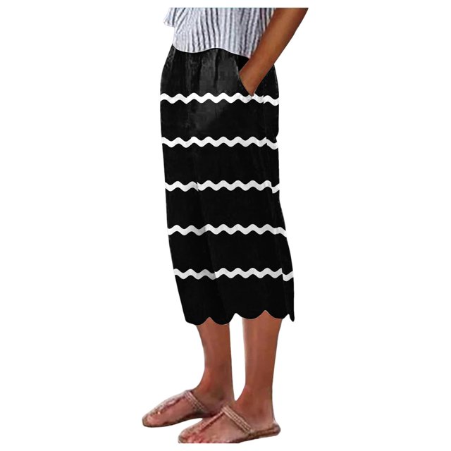 Ladies Pants Casual Solid Color Pocket Straight Tube Stretch Yoga Pants Color Contrast Solid Woman Pants Black XL