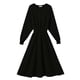 thumbnail image 1 of Vestido midi de manga larga con cinturón para mujer de invierno y otoño Adepaton BST2002053-1, 1 of 7