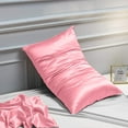 thumbnail image 4 of Satin Pillow Case, 2 Pack Satin Silky Pillowcase for Hair and Skin, Satin Pillowcase Set of 2, Standard, 20" x 26", Pink, 4 of 8