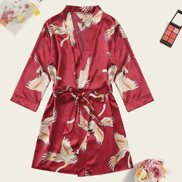 Peignoir TIMIFIS pour Femmes, Peignoir Peluche Doux, Chaud, Peignoir en Molleton, Pyjama d'Hiver Chaud, Robe de Nuit de Douche Printemps/été