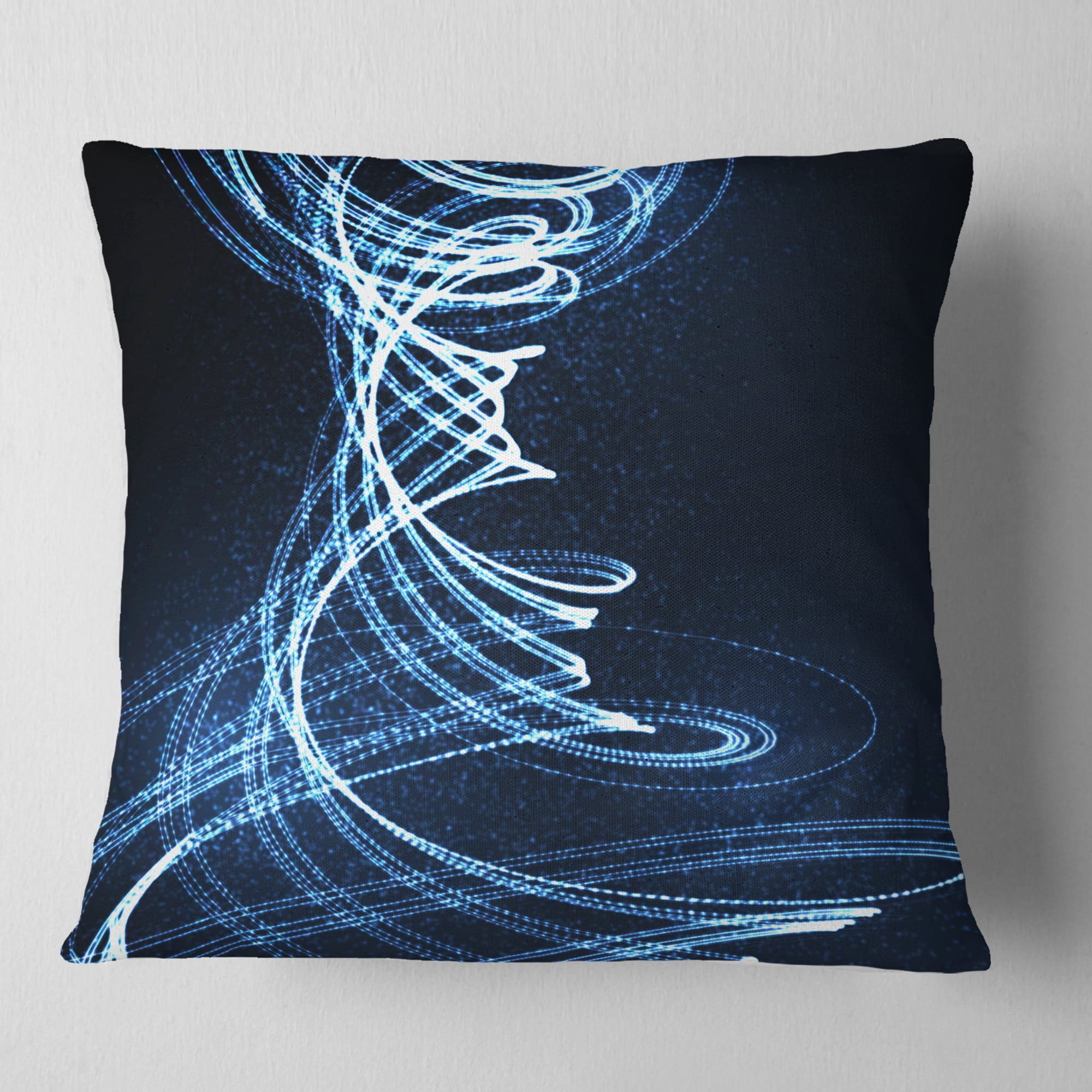 Designart 3D Illuminated Helix Shapes - Abstract Throw Pillow - 18x18