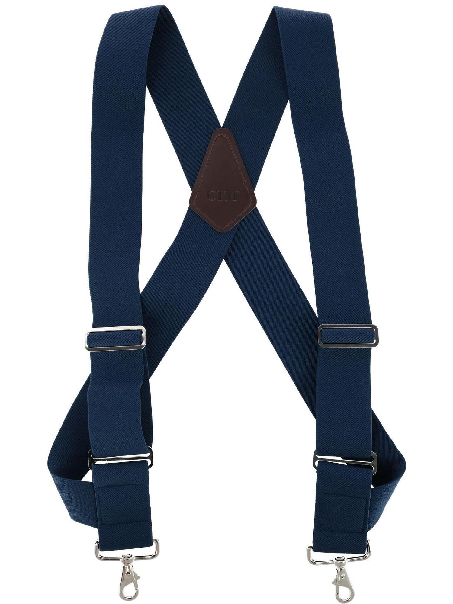 CTM® Elastic Side Clip Metal Swivel Hook Trucker Suspenders (Men's