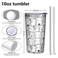 thumbnail image 4 of Cute Black and White Cartoon Line Drawing Dog 10oz Tumblers Stainless Steel Tumbler with Lid and Straw,Vacuum Insulated Double Wall Travel Tumbler Cups with Cleaning Brush for Coffee, Tea, 4 of 4