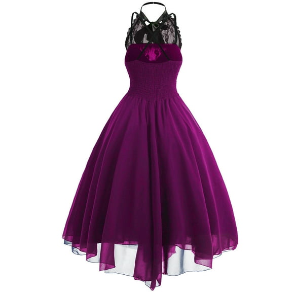 Lace Dress for Women Sexy Women Fashion Gothic Style Sexy Banquet Festival Dress Lace Vintage Dress Chiffon Dress