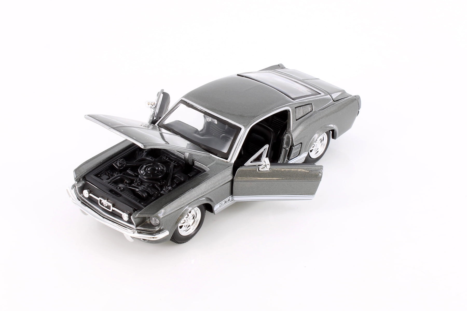 1967 Ford Mustang GT-500 Hard Top, Gray - Showcasts 37260 - 1/24 Scale Diecast Model Toy Car