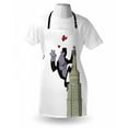 thumbnail image 3 of Animal Apron Cartoon Theme Big Monkey on Skyscraper and Planes on White Background Print, Unisex Kitchen Bib Apron with Adjustable Neck for Cooking Baking Gardening, Beige Black and Red, by Ambesonne, 3 of 3