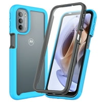 CoverON For Motorola Edge Plus 2022 / Moto Edge 30 Pro / Edge X30 Phone Case, Military Grade Full Body Rugged Clear Cover, Light Blue
