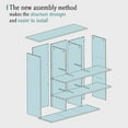 thumbnail image 4 of 9-Cube Storage Shelf Bookcase - Wooden 3-Tier Floor Standing Open Bookshelf for Home and Office, Display Cabinet, Warm White, 4 of 12