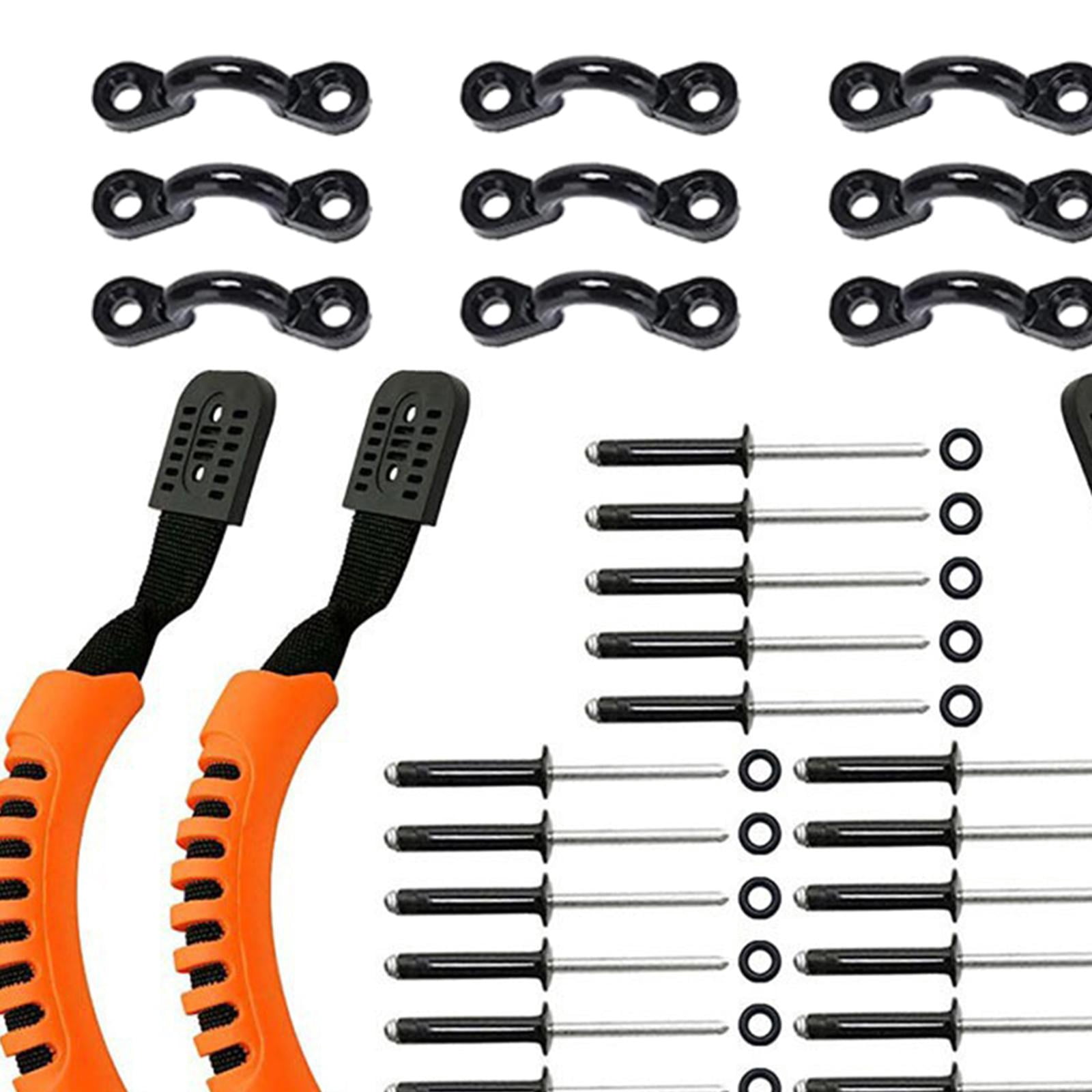 funtasica Kayak Handles Canoe Handle Supplies DIY with Screws Pad Eye Portable Kayaking Accessories Replacement Carry Handles for Canoe Orange