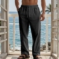 thumbnail image 6 of CONZONE Mens Baggy Pants Wide Leg Pants With Side Buttons Design Trendy Elastic Waist Solid Color Soft Casual Joggers With Pocket, 6 of 6