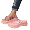 thumbnail image 4 of EKVAHL Women's Summer Flip Flops Casual Comfortable Thick Sole Sandals Round Open Toe Beach Sandals for Outdoor Beach Walking and Daily Wear, 4 of 5