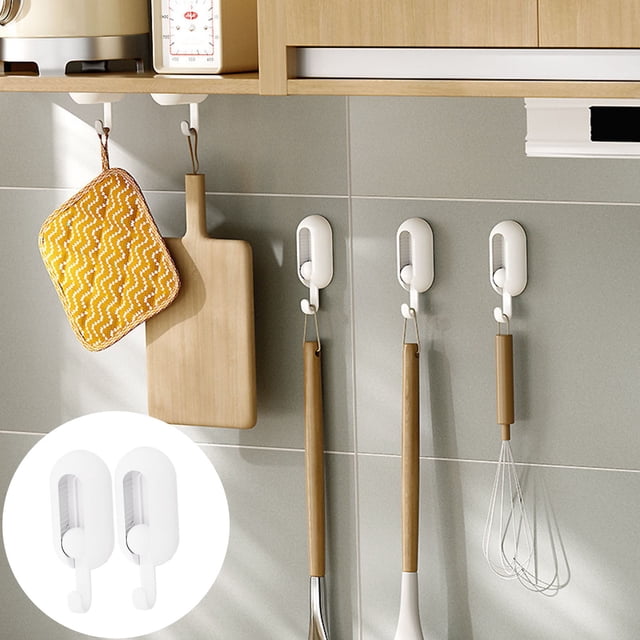 RKSTN Wall hook Wall-mounted And Hook With 360 Degree Rotation Vientiane Hook Foldable Small Adhesive Hook 2PCS