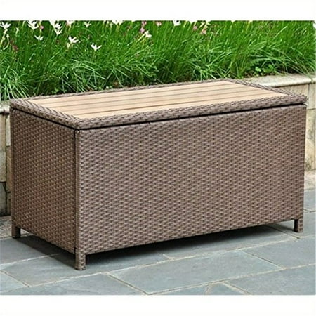 International Caravan Barcelona Resin Patio Deck Box in Antique Brown
