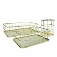 thumbnail image 3 of Iron Storage Basket Makeup Small Things Organizer Storage Holder Desktop Decor Iron Box Gold, 3 of 5