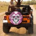 thumbnail image 3 of KAKALAD Sugar Skull Skeleton Flower Pink 06 Spare Tire Cover Universal Vehicle Accessories Buckle Car Tools 14”in, 3 of 6