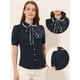 thumbnail image 2 of INSPIRE CHIC Blusa De Trabajo De Manga Corta Con Cuello Abullonado Y Cuello Peter Pan Para Mujer azul oscuro M, 2 of 4