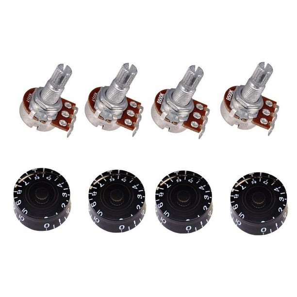 Potenciómetro de guitarra 500k Yuyangstore Perillas negras