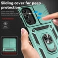 thumbnail image 4 of for Samsung Galay A15 5G Case,with Camera Lens Cover HD Screen Protector,[ Grade] Ring Car Mount Kickstand Hybrid Hard PC Soft TPU Shockproof Protective Case for Galaxy A15 5G, Green, 4 of 14