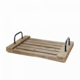 thumbnail image 1 of Wooden With Black Metal Handles Tray, 1 of 4