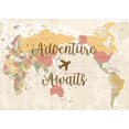 thumbnail image 1 of Fondo de aventura te espera Mapa del mundo retro La aventura comienza Viajes por el mundo Aviones Fondo de aventura te espera Fondo de cumpleaños Decoración de fiesta de baby shower Banner Accesorios, 1 of 4