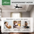 thumbnail image 5 of Hunter 36 inch Small Indoor Ceiling Fan with LED Light and Pull Chain - Modern Ceiling Fan, Standard Mount, 3 Blades, For Bedroom, Home Office, or Laundry Room, Quiet - Aker 59302, Matte Black, 5 of 16