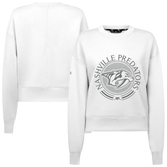 Women's Levelwear White Nashville Predators Slate & Snow Sponge Tri-Blend Sweatshirt