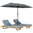thumbnail image 1 of ZYPPPA  13 FT Double-sided Patio Umbrella, Outdoor Large Twin Size Umbrella w/Crank Handle & 12 Heavy-Duty Ribs, Oversized Rectangle Market Umbrella for Garden Deck Poolside, 1 of 18