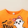thumbnail image 4 of Tiny Cutey Toddler Baby Girl Halloween Clothes Outfit Long Sleeve Ghost Pumpkin Top Pants Set, 4 of 8