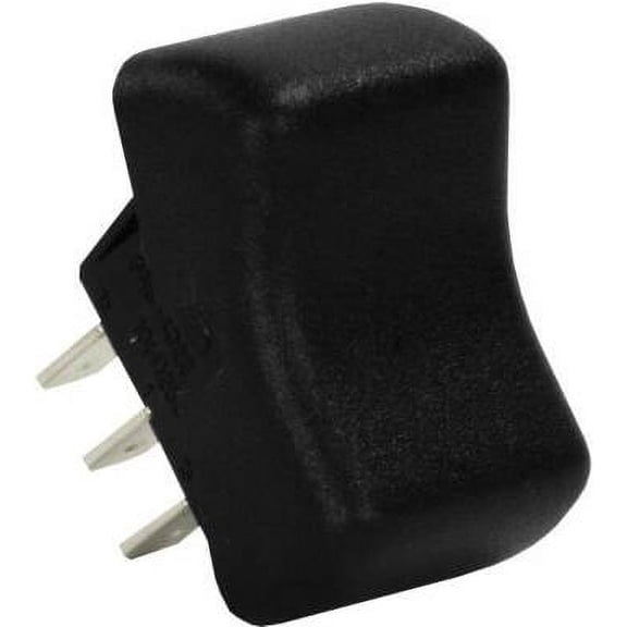 JR Products 12265 Multi-Purpose Single Rocker Mom-On/Off/Mom-On Switch Without Bezel - Black