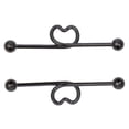 thumbnail image 3 of OULII 2Pairs Black Steel Earrings for Industrial Piercing Barbell Design for Men, 3 of 7