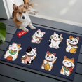 thumbnail image 4 of Lucky Cats Washable Small Entryway Area Rugs 2'x3', Modern Japanese-Style Cute Cat Animals Navy Blue Low Pile Throw Rug Non-Slip Sturdy Edge Binding Carpet for Front Door Floor Room Entry, 4 of 9