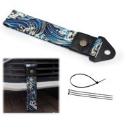 iFJF Universal Tow Strap Towing Rope High Strength For JDM Racing Car With Red Cat Pattern Fit Front Bar Car