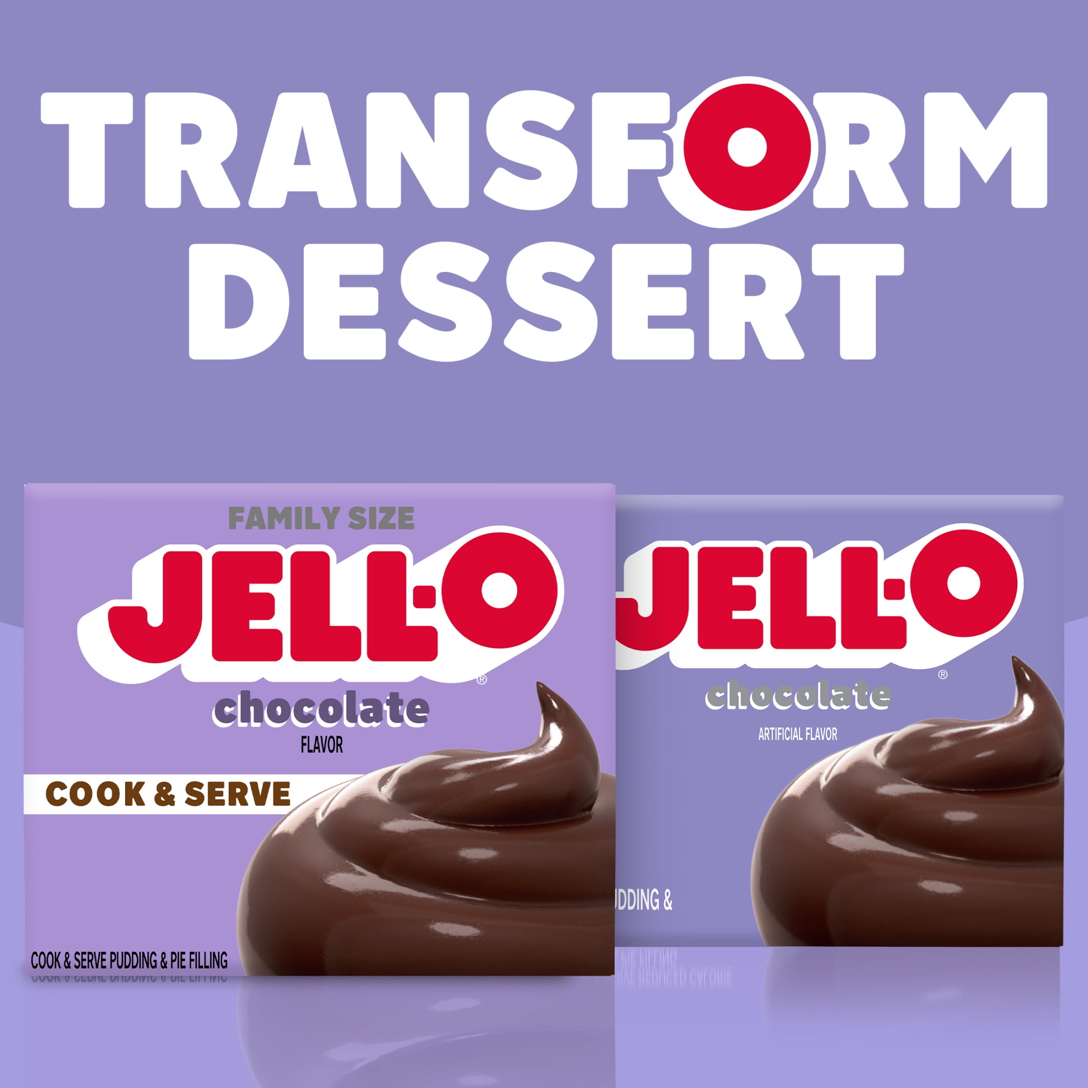(24 pack) Jell-O Cook & Serve Chocolate Flavor Pudding & Pie Filling Mix, Family Size, 5 oz Box