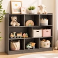 thumbnail image 3 of Costway 3-tier Open Bookcase 8-Cube Bookshelf Storage Display Cabinet French Oak Gray, 3 of 10